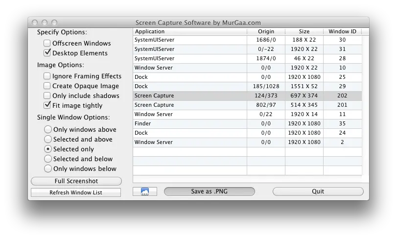 Screenshot of Mac Screen Capture Software