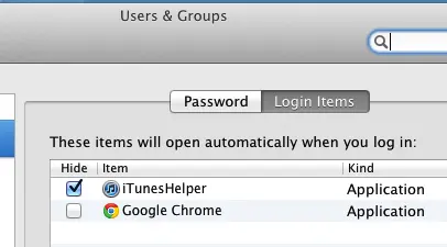 Configure Login Items on Mac OS X
