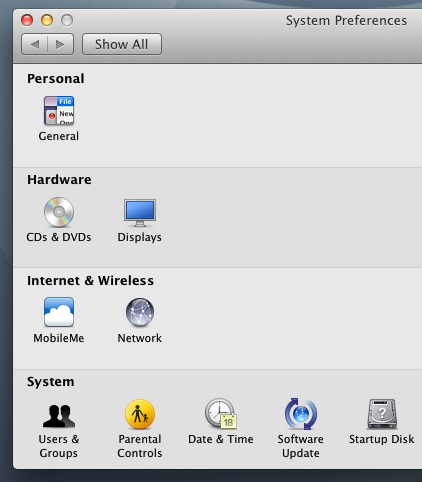 Icons hidden in Mac System Preferences