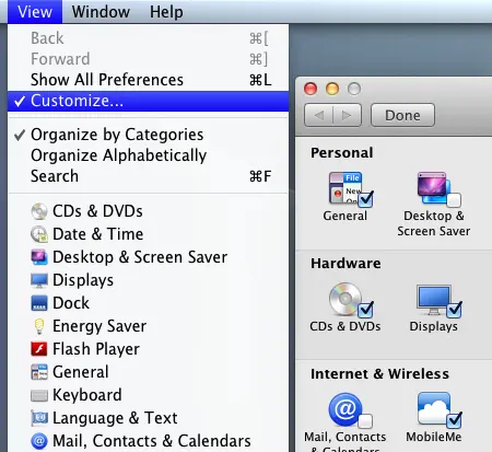 Mac System Preferences and Customizable Icons