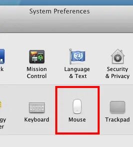Mouse control option in Mac System Preferences Mouse Icon as visible in System Preferences on Mac OS X
