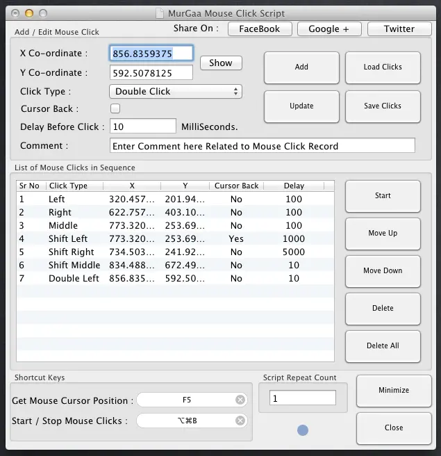 Record and Store Mouse Clicks on your Mac