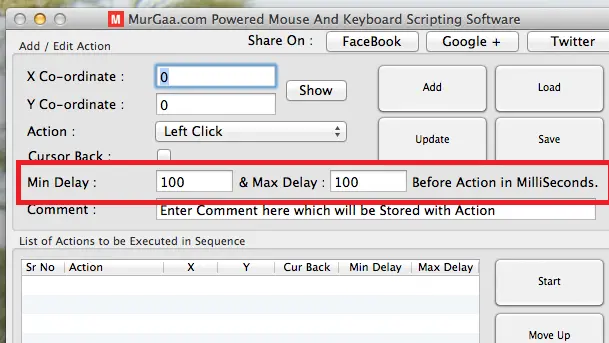 Mac OS X Mouse and Keyboard Scripting Software Accepting Time Interval in MilliSeconds