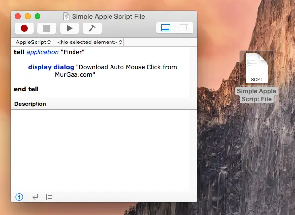 Create Apple Script File and Save it in your Mac